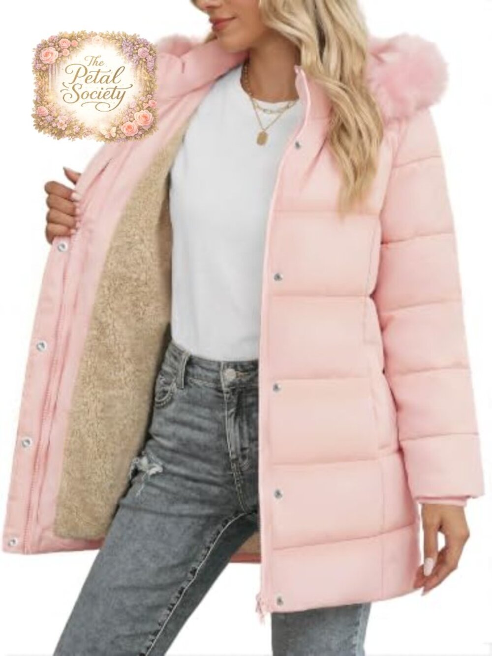 Women's Long Winter Puffer Coat Fleece Lined Hooded Parka